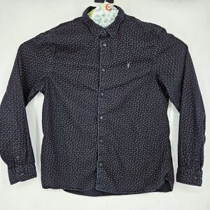 AllSaints Shirt Mens Extra Large Solar Red Black Long Sleeve Button Up